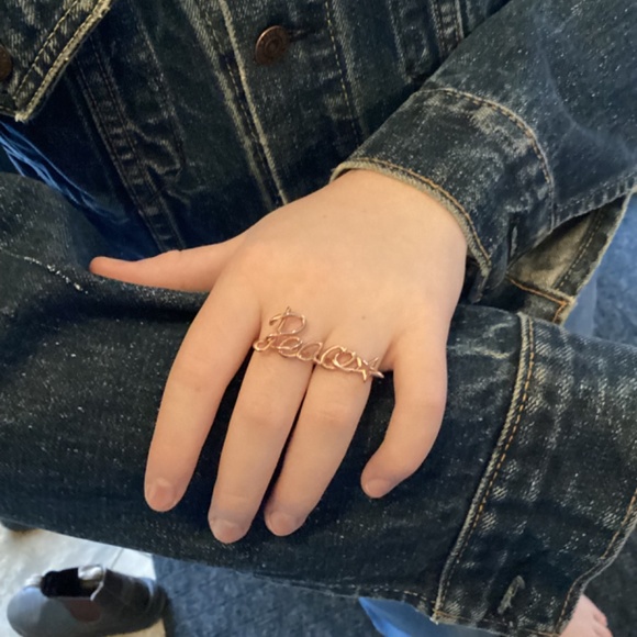 Two finger Peace ring sterling silver and rose gold. NWT  REM - Picture 11 of 13